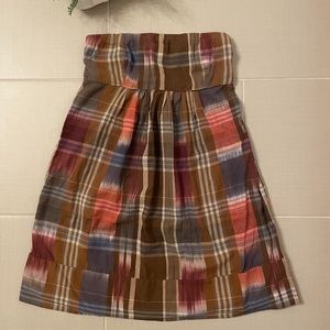 AE Plaid Strapless Mini Dress